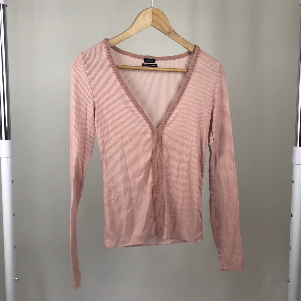 Urban Outfitters Sheer Pink Long Sleeve